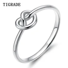 Tigrade réel pur 925 en argent sterling noeud anneau Simple Knuckle anneaux pour les femmes de mariage saint-valentin cadeau bague argent 925 femme