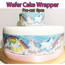 Съедобная Вафля для детского дня рождения упаковка для торта 8 шт, предварительно вырезанные свадебные кружева торт идея украшения, съедобная бумага для украшения кекса