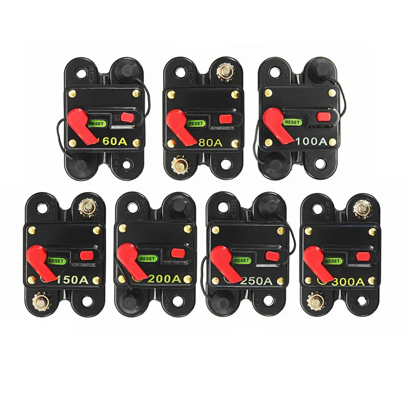 

Home Solar System Circuit Breaker 12V 24V DC Waterproof Trolling Motor Auto Inline Reset Fuse Inverter