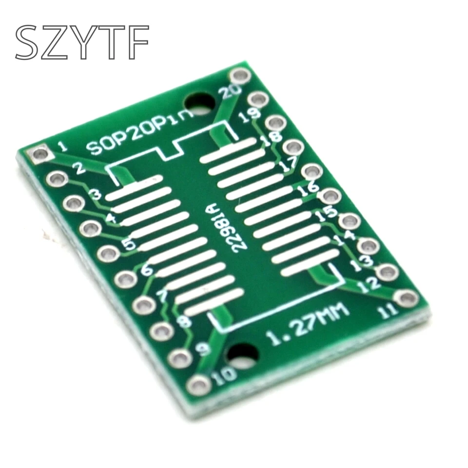 20pcs/bag Adapter plate SOP20 SSOP20 TSSOP20 SMD turn DIP 0.65 / 1.27mm afbeelding