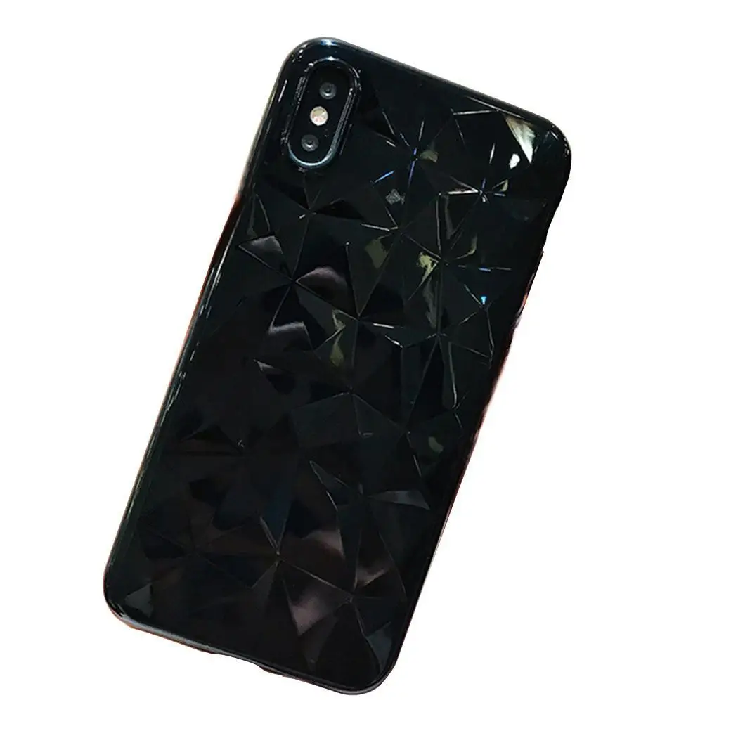Fashion Simple Soft TPU Rhinestone Mobile Phone Cases Transparent Black Gray Pink Red For iPhone |