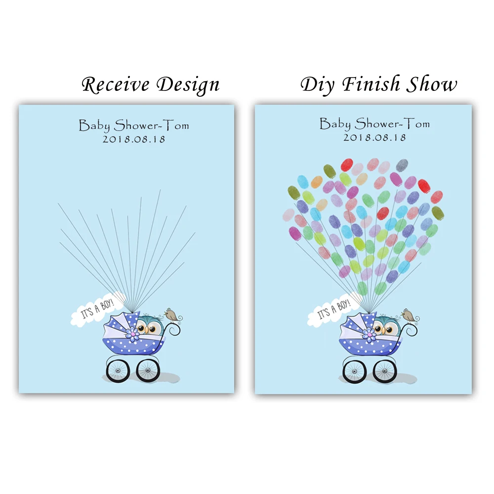 Owl-In-Baby-Car-Canvas-print-DIY-Fingerprint-Signature-Guest-Book-For-Baby-Shower-Birthday-Party (3)
