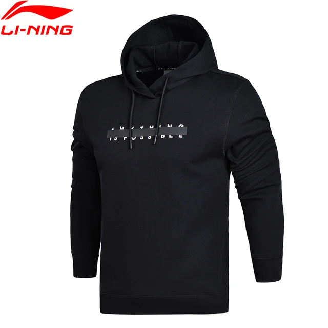 Li-Ning мужской тренд PO вязаный свитер с капюшоном Regular Fit Комфорт Фитнес подкладка спортивный свитер с капюшоном AWDN059 MWW1371