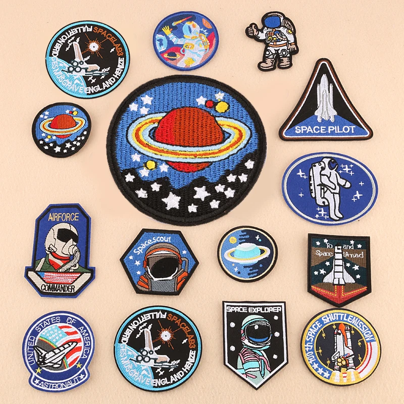 

PGY Pilot Astronaut Patches Space Airship Cloth Iron On Badge Mend Decorate Jeans Jackets Bag Shoes Clothes Decoration Appliques
