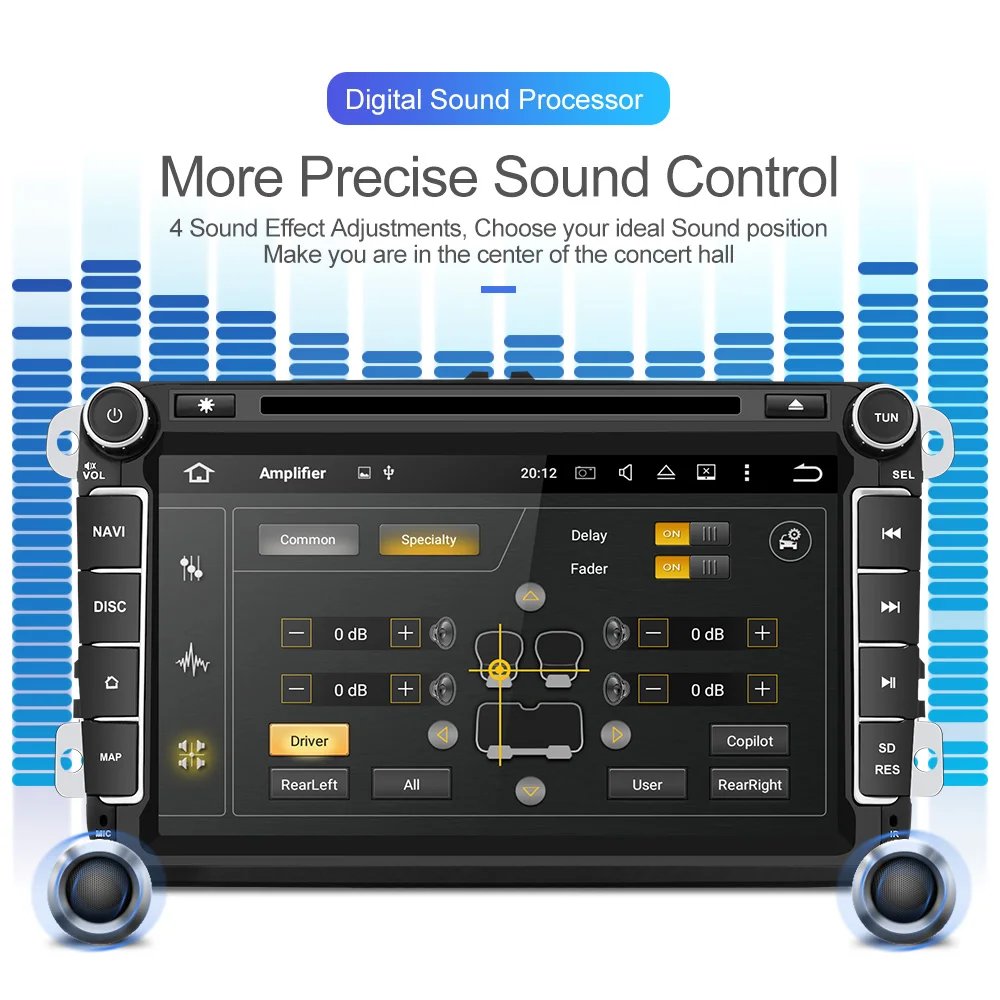 Isudar coche reproductor Multimedia Android 9 GPS 2 Din coche Radio Audio Auto para VW/Volkswagen/POLO/ PASSAT Golf/8 núcleos RAM 4G USB DVR