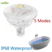 Светодиодный GLE IP68 водонепроницаемый 5 режимов подводный светильник плавающий подводный светодиодный светильник для дискотеки светящийся шоу Плавательный Бассейн горячая ванна светильник для спа
