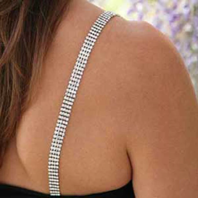 rhodium multi 4rows shiny rhinestone bra strap belts decortiave ornament  fashion jewelry accessories free shippin