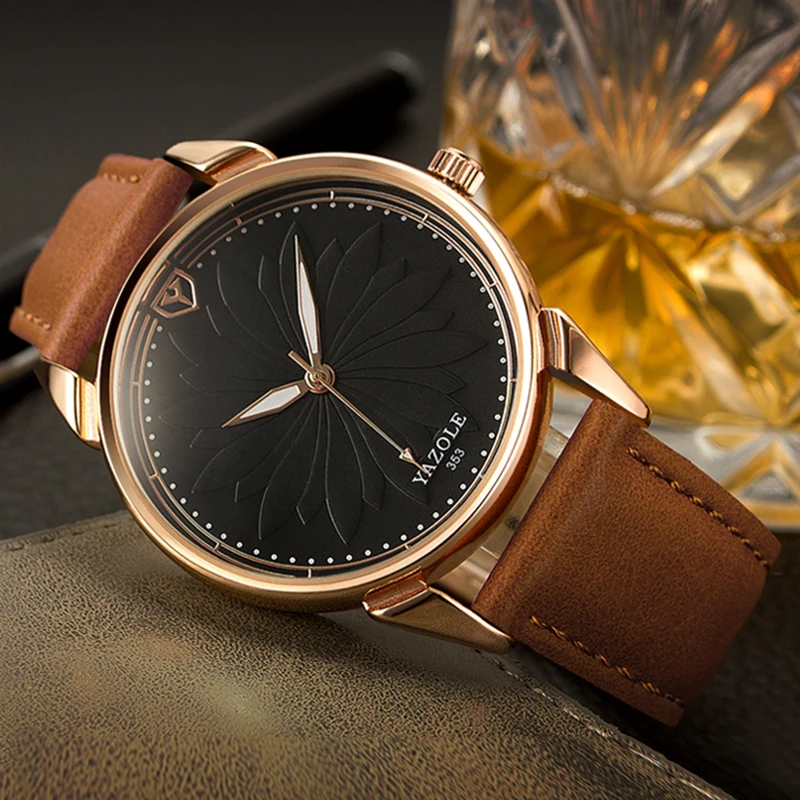 

2020 YAZOLE Men Top Brand Watches Luxury Leather Men's Watch Men Watch Fashion Wrist Watch Clock erkek kol saati reloj hombre