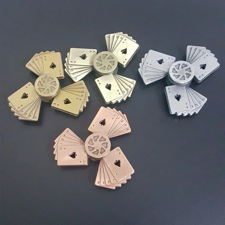 2017 Classical Poker Steel bearing Metal Zinc Alloy Fidget Spinner Hand Finger Toy Metal Handspinner anti