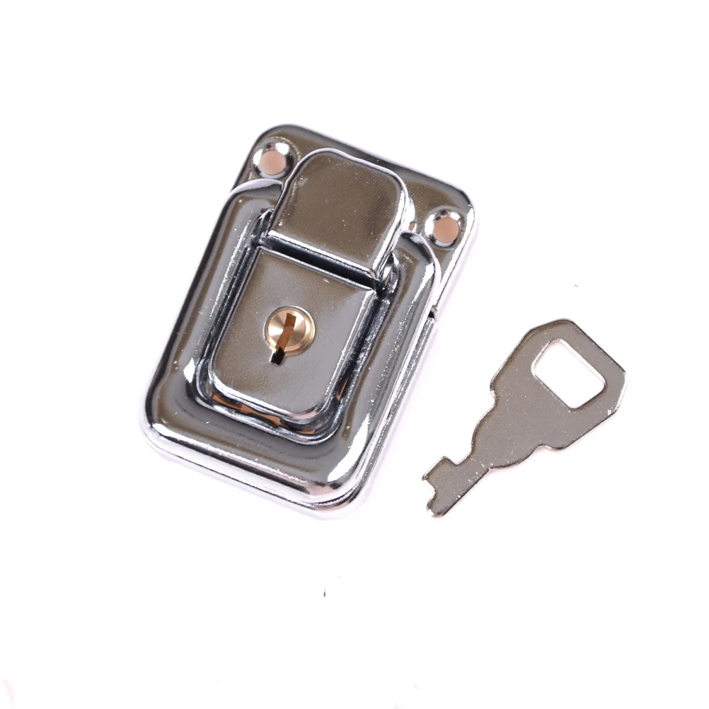 

J402 Cabinet Box Square Lock With Key Spring Latch Catch Toggle Locks Mild Steel Hasp For Sliding Door Window Hardware 1PCS