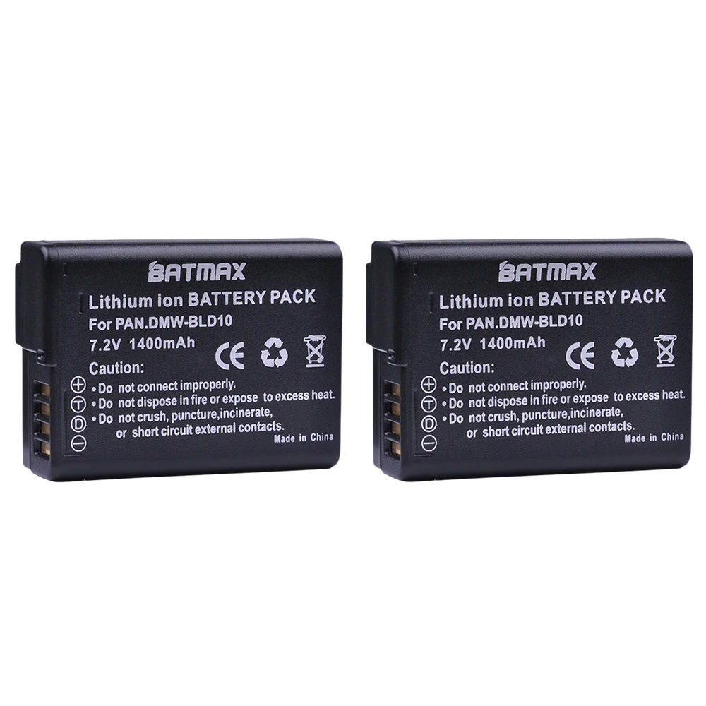 Аккумулятор для телефона Batmax 2pc 1400 мАч фотоаппаратов Panasonic DMW BLD10E BLD10 BLD10PP DMC GF2GK GF2 G3