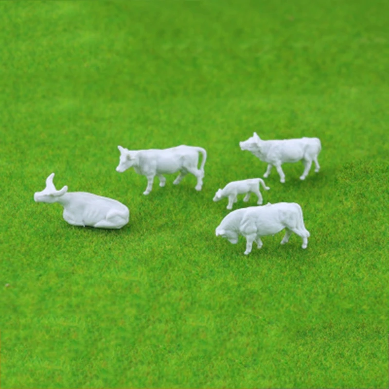10 шт. шаблон коровы 10 шт. 1: 87 Diy HO весы белая корова модель расположения поезда модель строительные игрушки Oct26 Прямая поставка