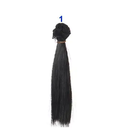 Заводское предложение 5 см 15 см 25 см черный блонд коричневый хаки белый серый цвет короткие прямые для куклы парик для BJD Diy ткань Художественная кукла волосы - Цвет: color 1