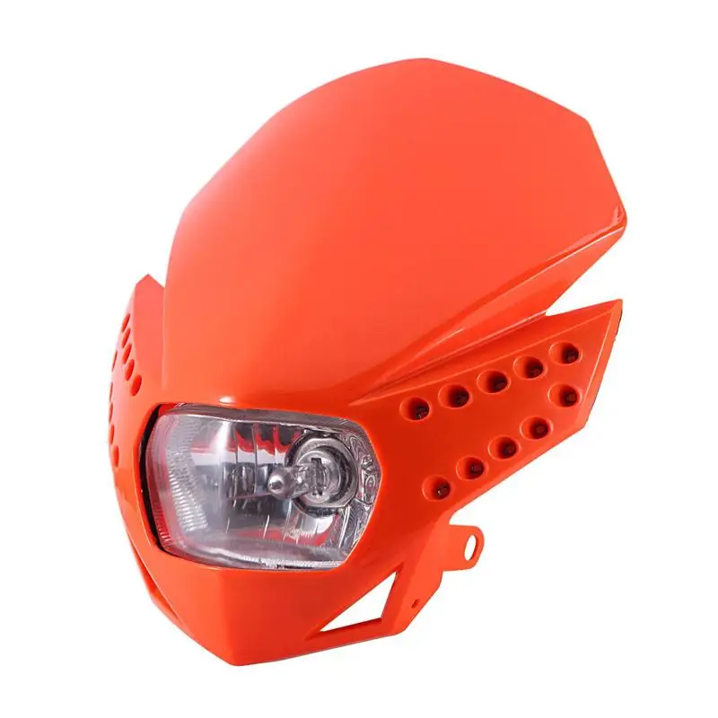 Universal Enduro Motorcycle Headlight Fairing Kit LED Hi Lo Beam Bulbs