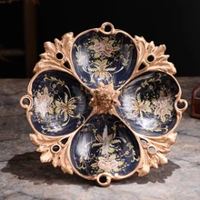 Тарелка для фруктов в европейском стиле домашняя мебель гостиная стол четыре лепесток фрукты чаша Роскошные модные украшения сухие фрукты