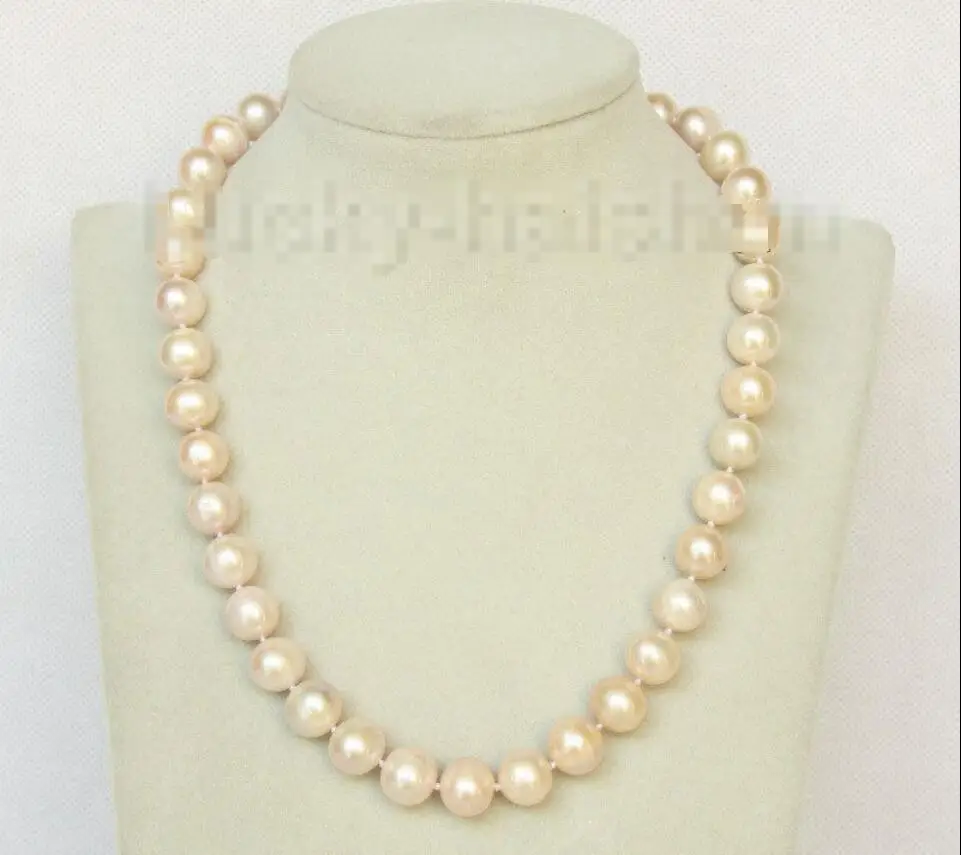

Hot sale new Style >>>>>natural 17" 12mm round light pink purple pearls necklace j10155