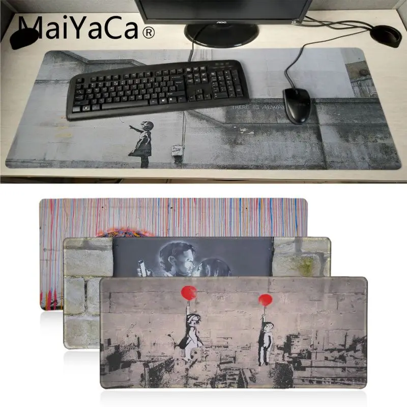 

Maiyaca Street Art Banksy Graffiti Rubber Mouse Pad alfombrilla gaming mouse pad xxl Speed Keyboard Mouse mat Laptop PC desk pad