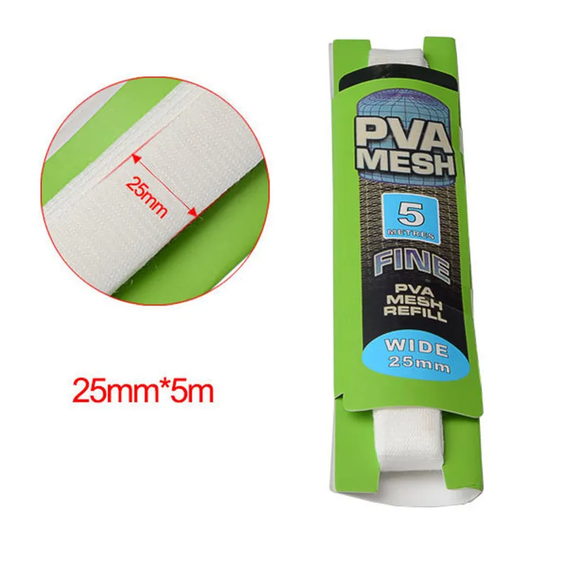 1 Pcs الشبوط الصيد PVA شبكة عبوة حقيبة المياه تذويب الصيد الطعم الطاعم حقيبة الصيد اكسسوارات 37mm x 5 m 25mm x 5 m