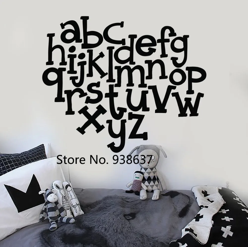 Alphabet Wall Art Decals Bedroom Child Room Primary School Stickers For
