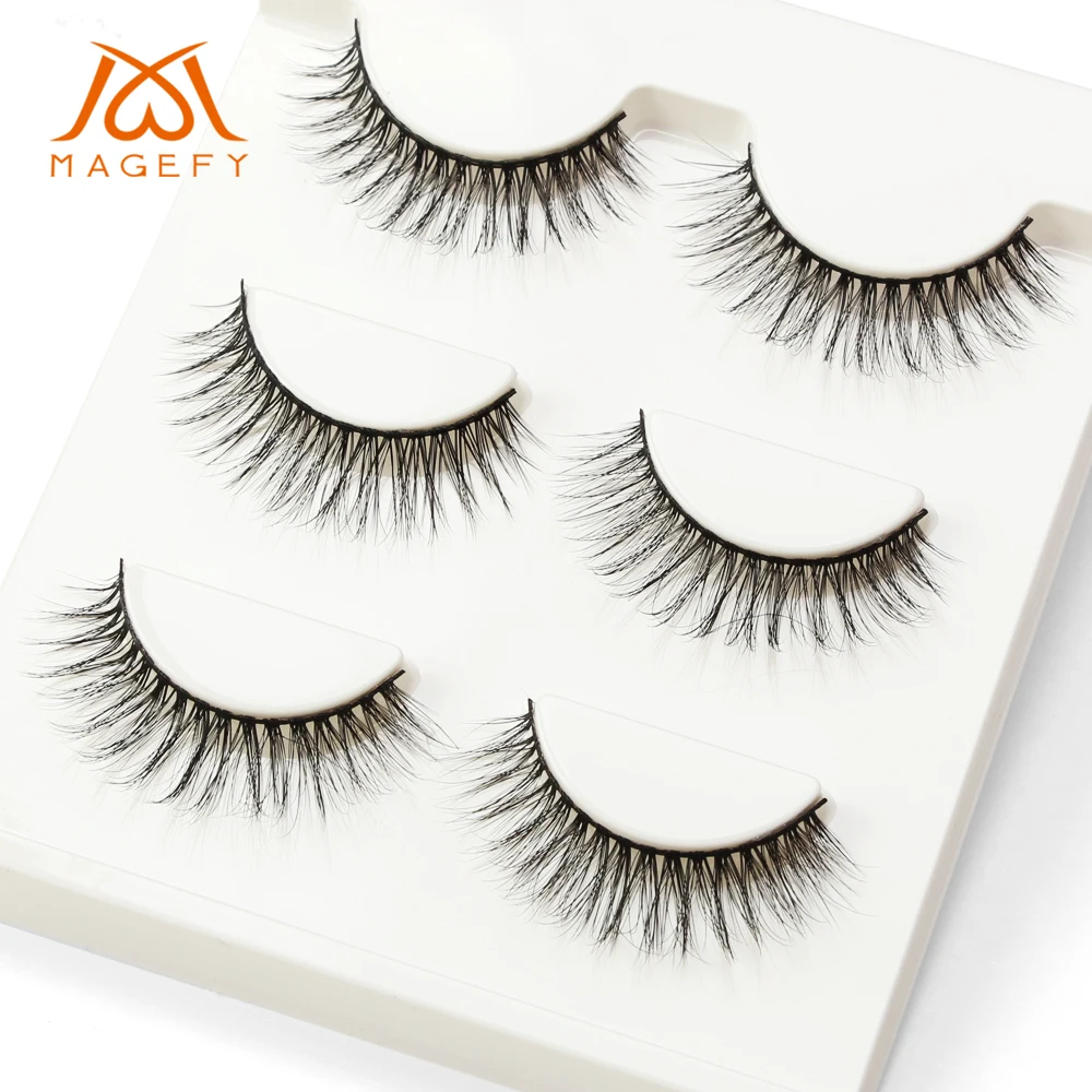 

3 Pairs/lot Handmade Natural False Eyelashes Fake Lashes 3D Mink Lashes Extension Faux Eyelashes Makeup Beauty