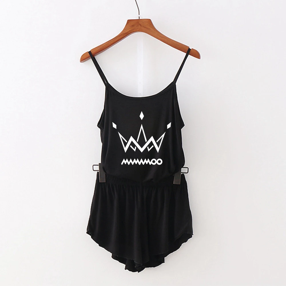 

MAMAMOO New Print Basic Fashion 2 Pic Set Halter Top Short Pants Stylish Casual Street Hip Hop Popular Cool Women Summer