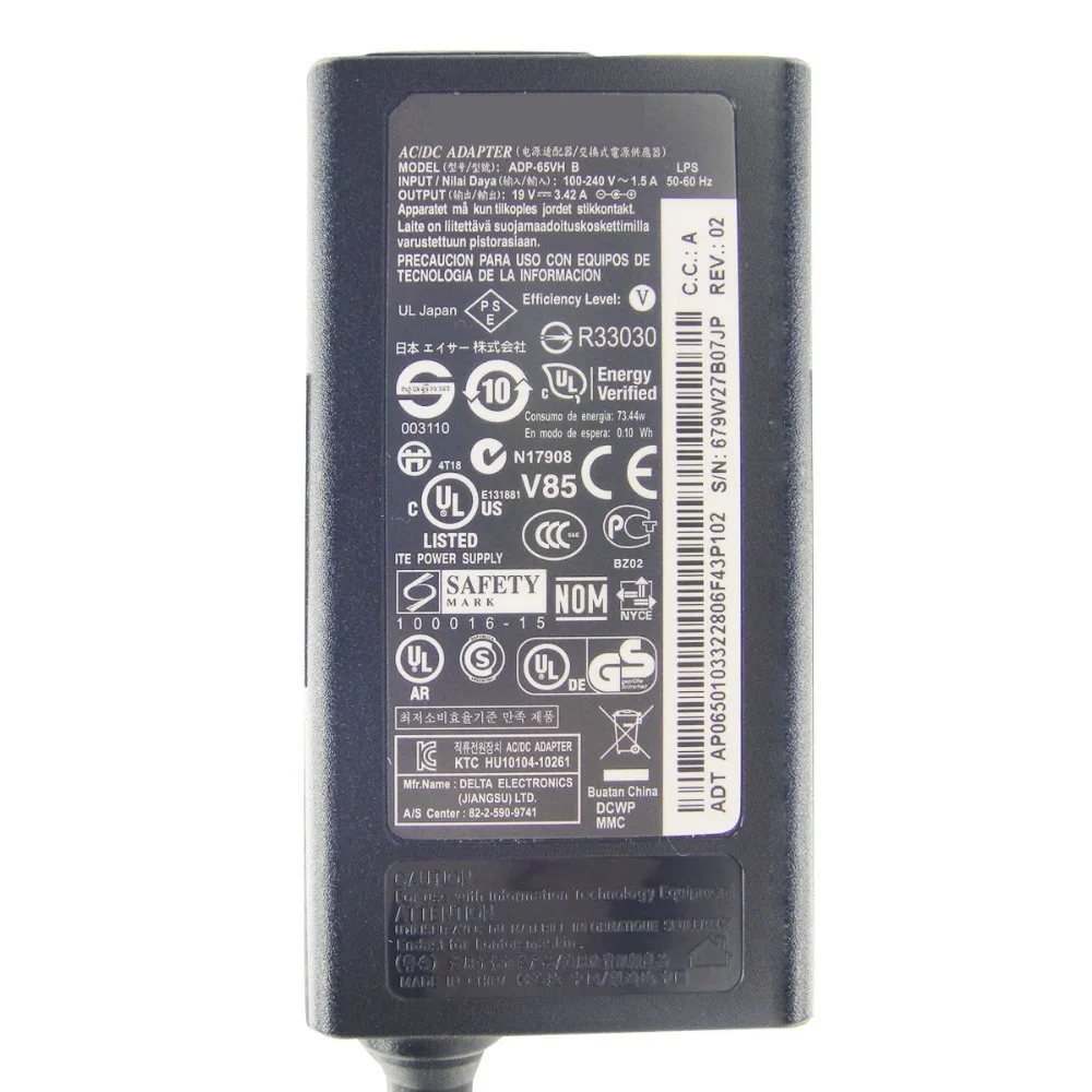 Adaptador de Energia Portátil para Acer Rongtop Delta 19 v 3.42a 5.5*1.7 Milímetros Carregador Aspire E1-522-3442 E1-531-2686 Notebook Adp-65vh b 65 w - Imagem 2
