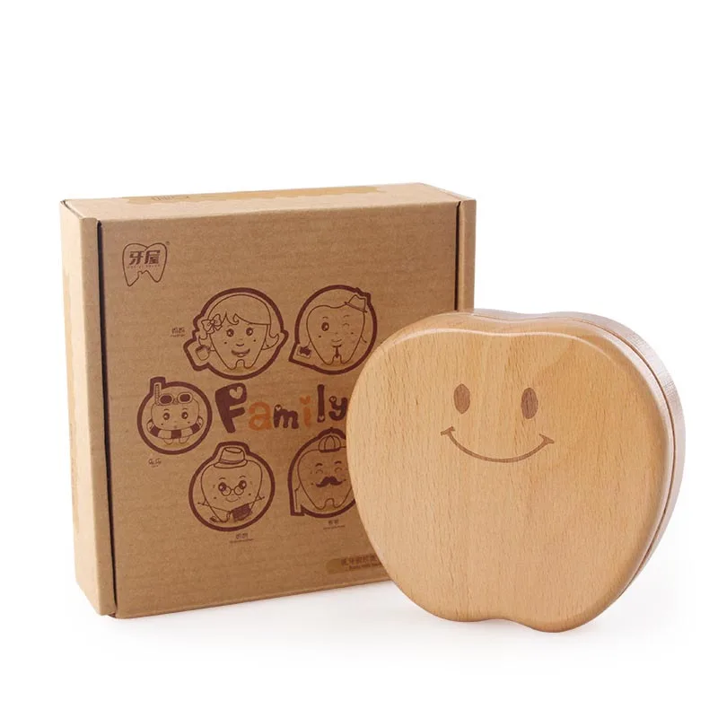Deciduous Teeth Milk Teeth Saver Boxes for Child Kids Newborns Wooden First Tooth and Curl Memory Container Boy STAYING Baby Tooth Keepsake Box 