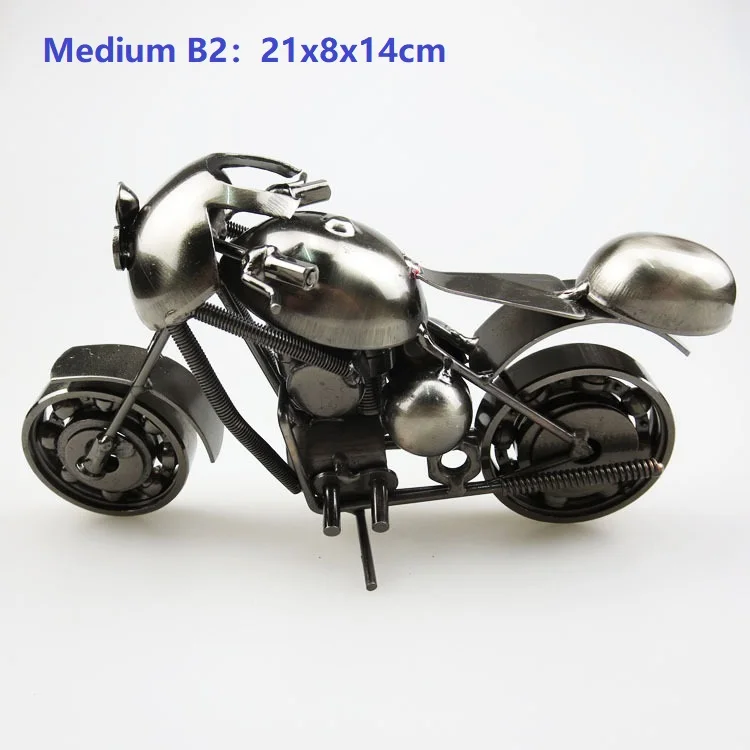 Модель мотоцикла Ретро мотор бронзовая ручная работа мотор металлическое украшение опора винтажный домашний декор Детская Игрушка Фигурка Железный подарок для мальчика