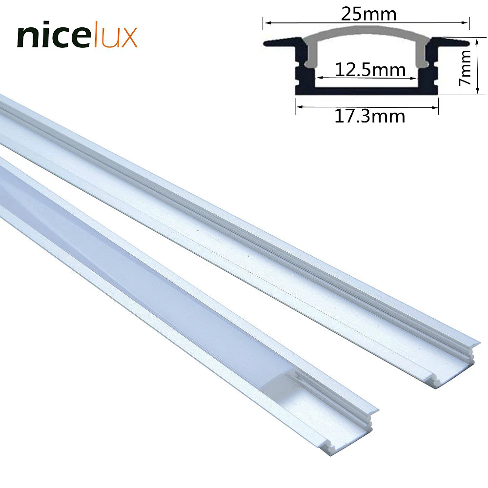 

10pack 3.3ft 1m/pack Embeded LED Strip Aluminum Channel Profile for 8mm 10mm 12mm 3528 5050 LED Bar Light Housing with Cover