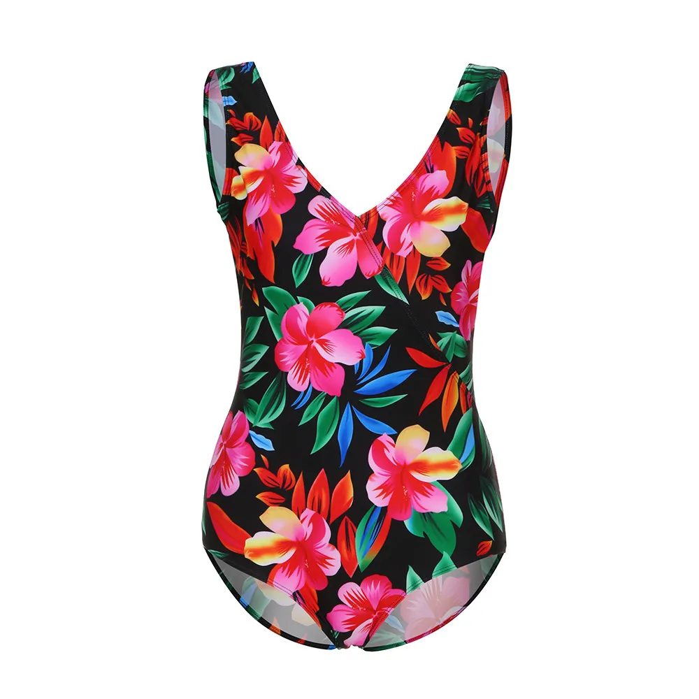 high waist bikini plus size bikinis 2018 mujer talla grande Large size flower print one-piece swimsuit suit bikini #YL
