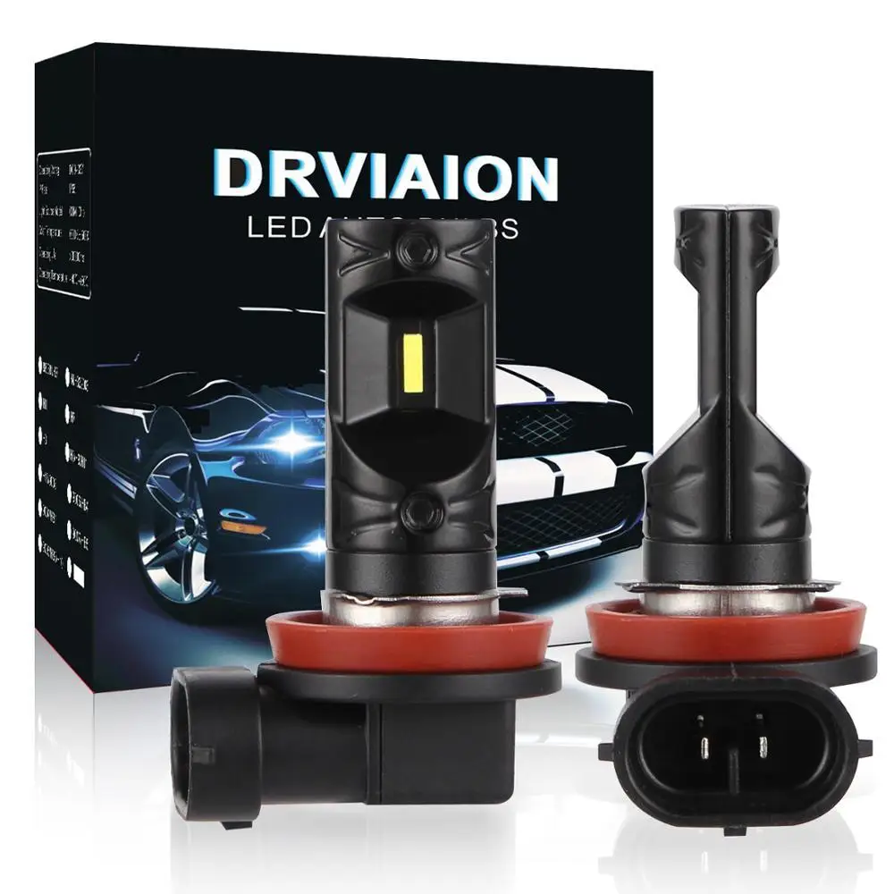 2 комплекта H8 H11 H9 светодиодный противотуманный фонарь 1860 чип DRL 1300LM 12 В 6500K для KIA