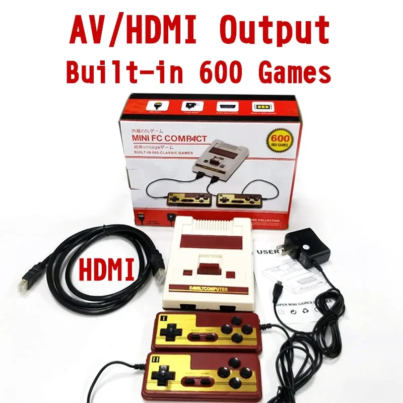 8 бит Ретро 4K HD HDMI и AV выход портативные игровые плееры семейный ТВ мини видео