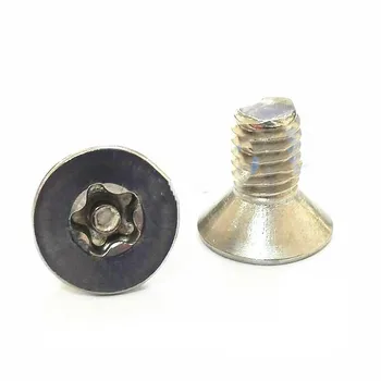 

10pcs M6 stainless steel flat head screw pentacle plum star column core anti-theft screws bolts bolt 10-30mm length