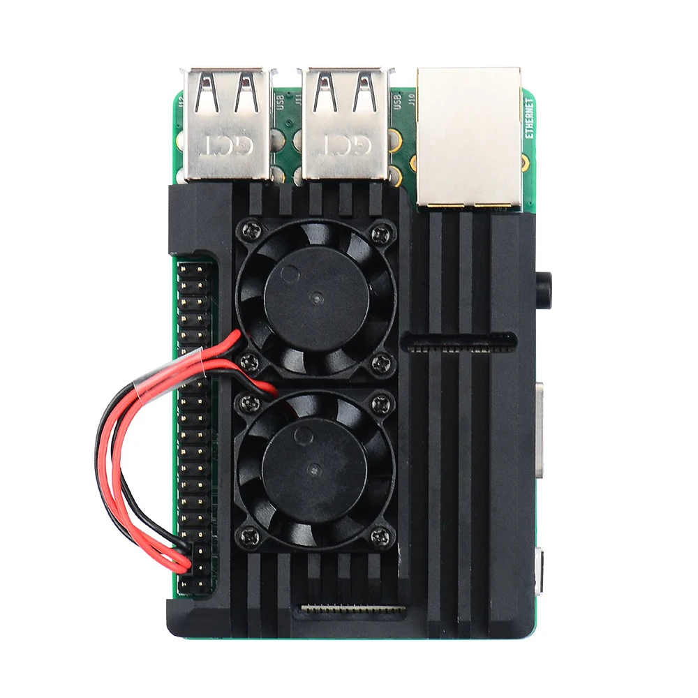 Online Raspberry Pi Rüstung Fall, Raspberry Pi Metall Fall mit Dual Fan Aluminium Legierung, Raspberry Pi Fan, für Raspberry Pi 3 Modell B +