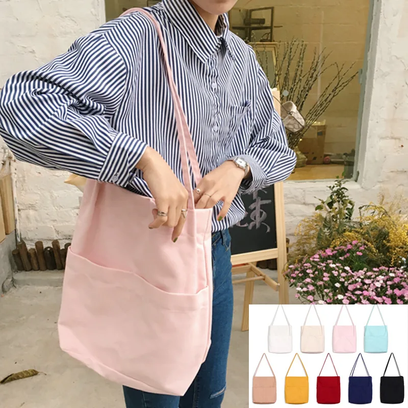 

IX Brand Women Shopping Bag Ladies One Shoulder Bag Totes Eco Shopping Bag Daily Use Foldable Canvas Bag Canvas Women Female