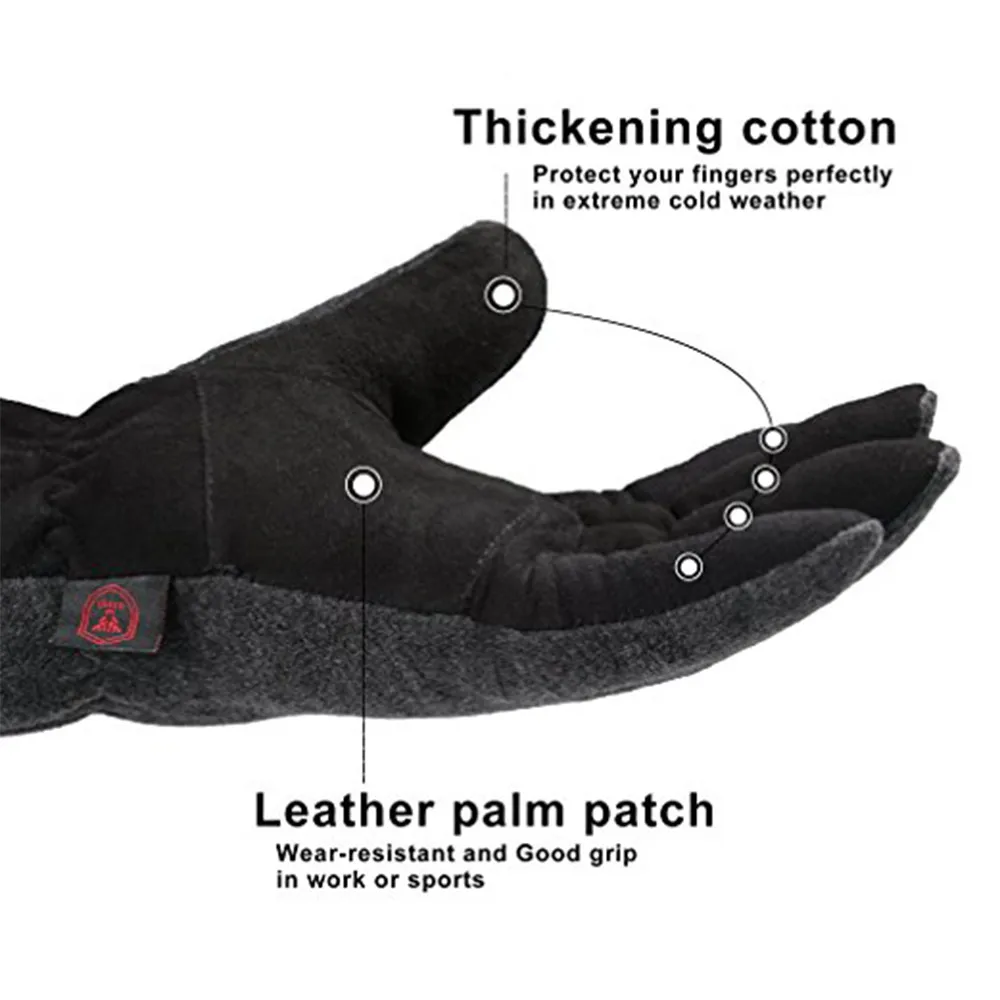  OZERO Winter Warm Men's Gloves Deerskin Work Driver Windproof TPU Security Protection Wear Safety Working For Men's Woman 9019