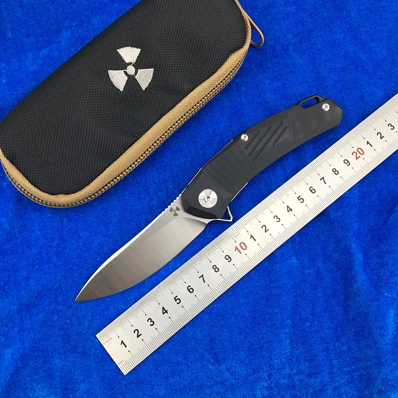 Складной нож Флиппер LEMIFSHE JK3217GB D2 стальное лезвие G10 + стальная ручка походный