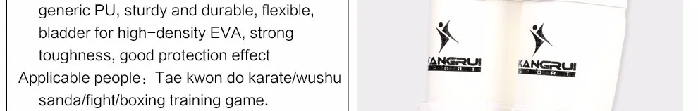 Высокое качество искусственная кожа белый S-L Размер тхэквондо голени налокотники kangrui ноги и руки защитный щиток протектор голени