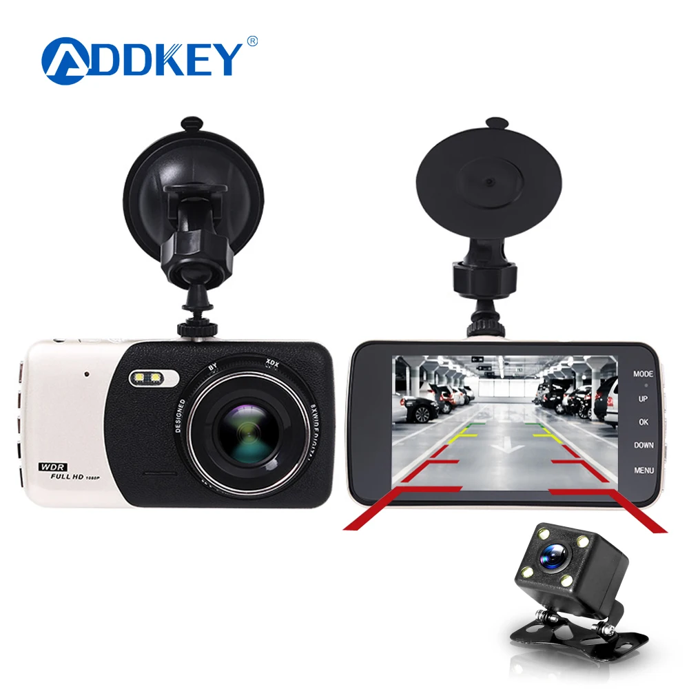 Видеорегистратор ADDKEY 4 дюйма 1080P HD с камерой заднего вида|dual lens|dvr dual lenscar dvr lens |