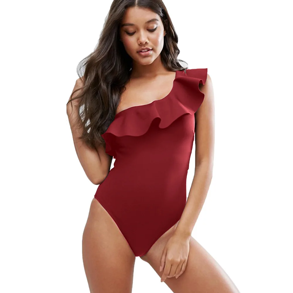 Jumpsuits&Rompers 15 Color Ruffles Off Shoulder Fluorescence Sexy Women