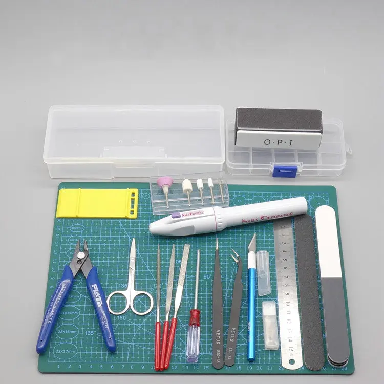 

Gundam Military Model Making Tools Kit Toy Tweezers Cut pliers Graver Polished Assembly Tool - 18pcs/set
