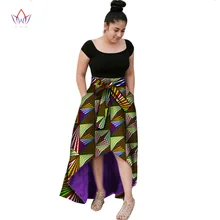 Модная женская африканская длинная юбка с принтом Дашики Анкара с высокой талией Асимметричные Макси Длинная юбка женская Longue Femme WY2511