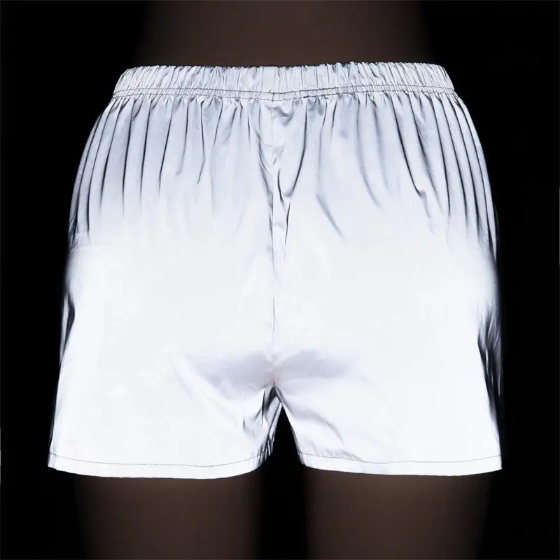InstaHot красивые блестящие легкие свободные шорты женские брюки для бега со средней эластичной резинкой на талии отражающие легкие блестящие женские повседневные летние