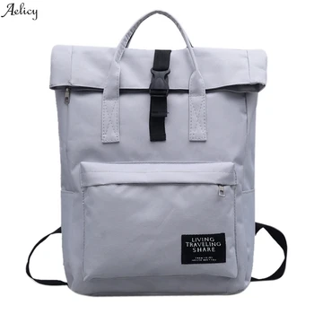 

New Zipper Patchwork High Quality Mini Solid Fashion Women Pure Color Nlyon Shoulder Bag School Bag Satchel Tote Backpack 2019
