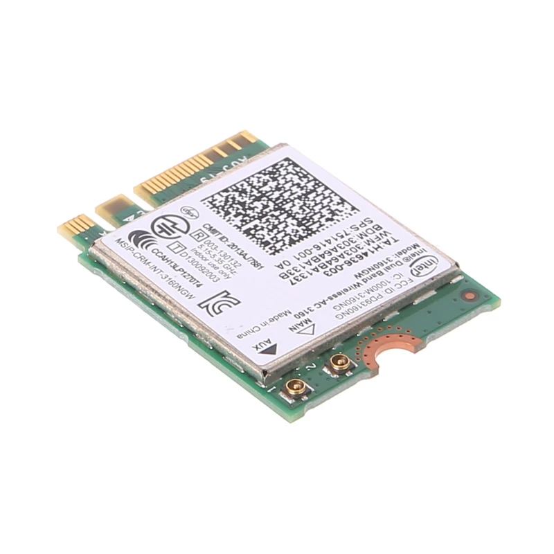 Intel двухдиапазонный беспроводной 802 11 AC 3160 NGW NGFF Bluetooth 4 0 Wifi WLAN карта|Сетевые карты| |