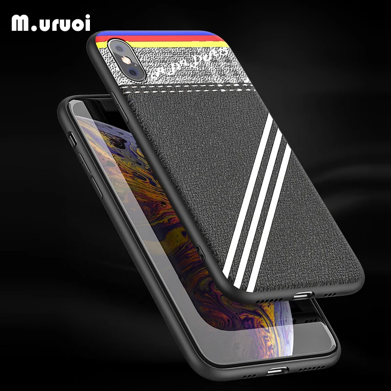 M.uruoi Skin Texture Back Case 3D Dirt-resistant Silicone TPU Bumper Shockproof Cover For iPhone 7 8 Plus X XR XS Max Shell | Мобильные