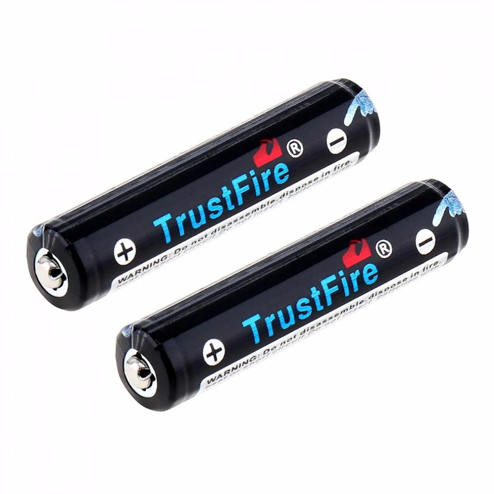 

2pcs/lot TrustFire 3.7V 10440 350mAh Li-ion Battery Rechargeable Batteries with Protected PCB for LED Flashlights Headlamps