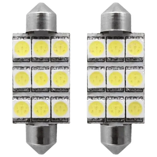 

10x) 2* Auto 9 SMD LED Lampe Soffitte Innenraum 3 chip 42mm