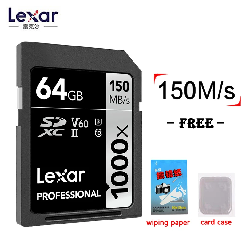 Lexar 150MB/s 16GB 32GB SDHC 1000x SD Card 64GB 128GB 256GB SDXC UHS-II U3 Flash Memory Card For 3D 4K Digital SLR Camera HD Cam Lexar 150MB/s 16GB 32GB SDHC 1000x SD Card 64GB 128GB 256GB SDXC UHS-II U3 Flash Memory Card For 3D 4K Digital SLR Camera HD Cam