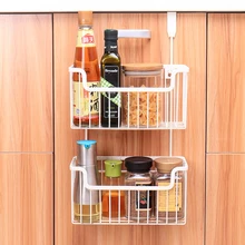 Кухонная корзина для хранения из кованого железа,, полка для хранения двери шкафа, подвесная корзина для хранения wx8111125